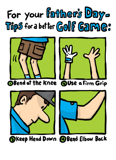 Golf Tips Dad Illustration Card Cover