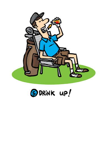 Golf Tips Dad Illustration Ecard Inside