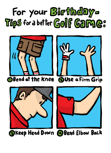 Golf Tips Birthday Card Cover
