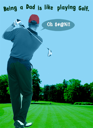 Golfer Dad 5x7 greeting Card Cover