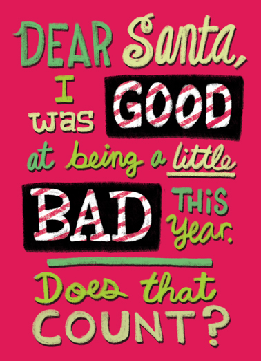 Good At Being Bad Christmas Ecard Cover