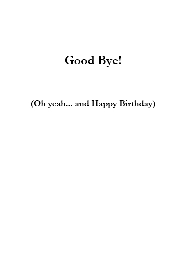 Good Bye Obama  Ecard Inside