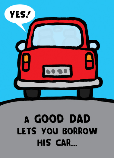 Good Dad Car Cartoons Card Cover
