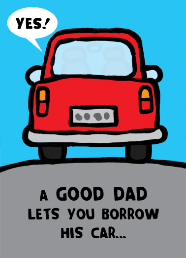 Good Dad Car Illustration Ecard Cover