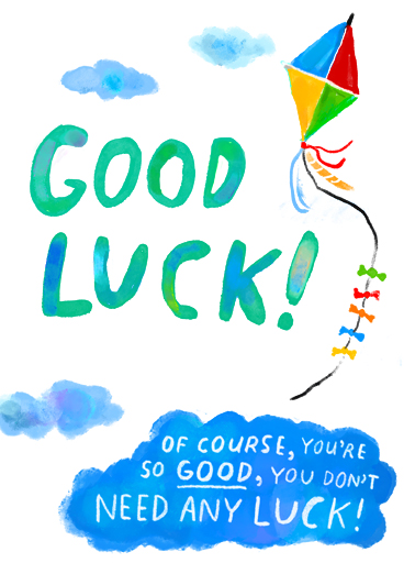Good Luck Just Because Ecard Cover