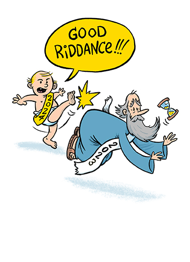 Good Riddance NYE Cartoons Card Cover