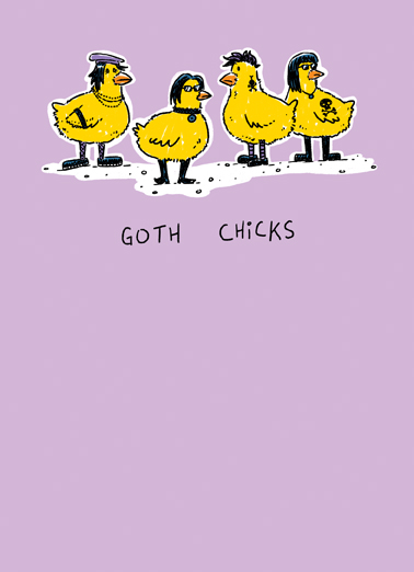 Goth Chicks Illustration Ecard Cover