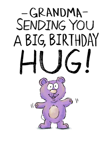 Grandma Big Hug Birthday Card Cover