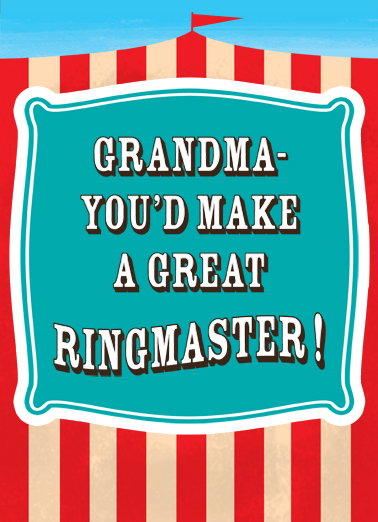 Grandma Ringmaster Jokes Ecard Cover