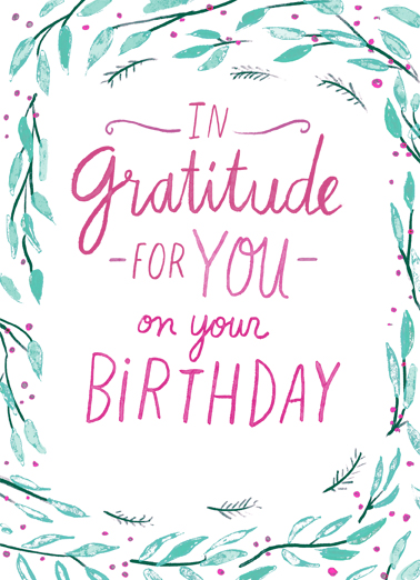 Gratitude for Your Birthday One from the Heart Card Cover