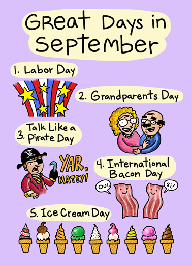 Great Days September September Birthday Card Cover