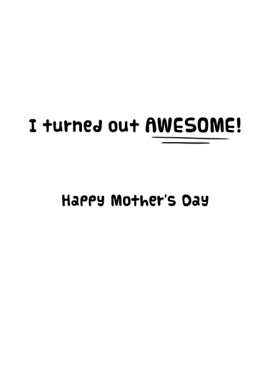 Great Job Mom MD Mother's Day Ecard Inside