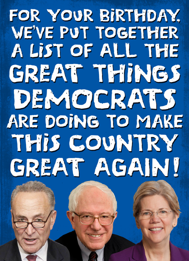 Great Things Dems Democrat Card Cover