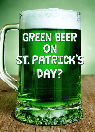 Green Beer St Pat  Card Cover