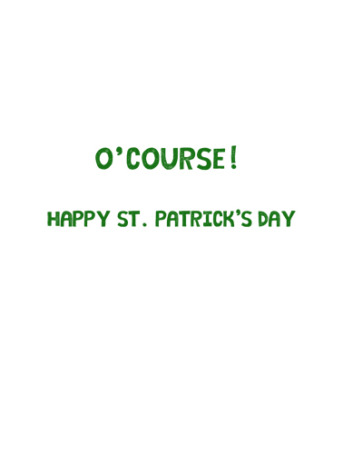 Green Beer St Pat St. Patrick's Day Card Inside