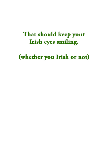 Green Beer St. Patrick's Day Card Inside