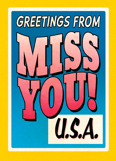 Greetings From Miss You Birthday Card Cover
