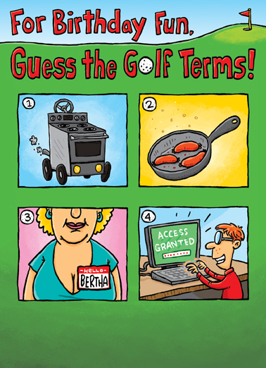 Guess Golf Terms Birthday Card Cover