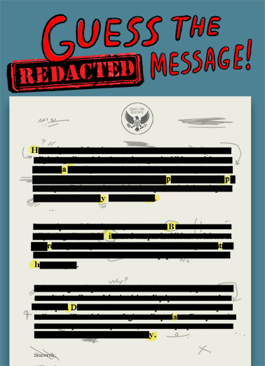 Guess the Redacted  Ecard Cover