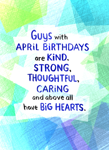 Guys April Birthdays  Card Cover