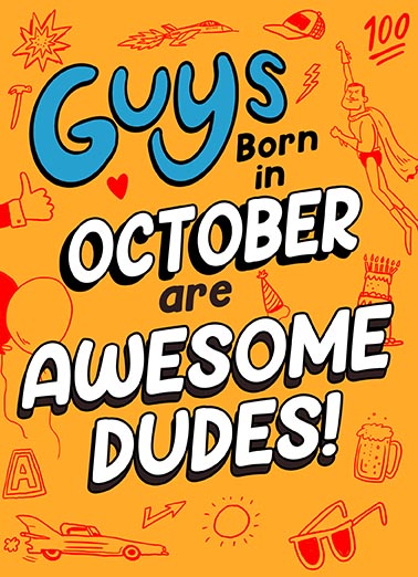 Guys Born in October For Brother Card Cover