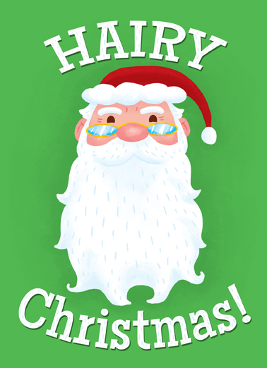 Hairy Xmas Santa Card Cover