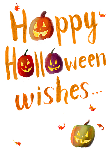 Halloween Wishes 5x7 greeting Card Cover