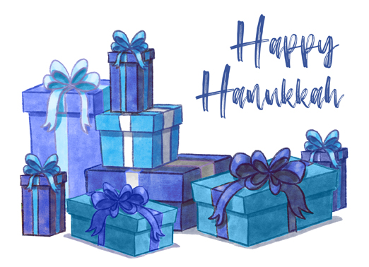 Hanukkah Gifts 5x7 horizontal greeting Ecard Cover
