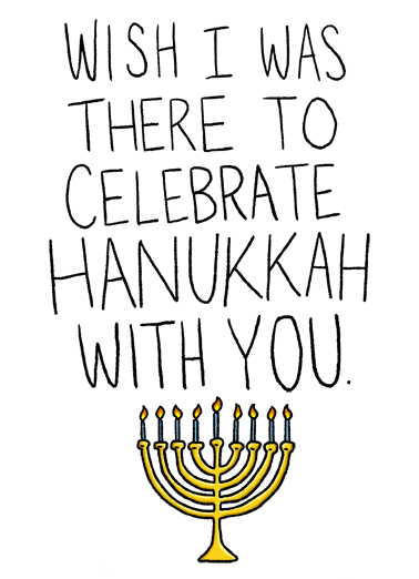 Hanukkah With You Illustration Ecard Cover