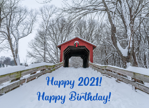 Happy 2021 Bridge  Card Cover