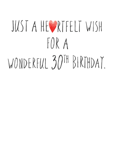 Happy 30th Hearts  Ecard Inside