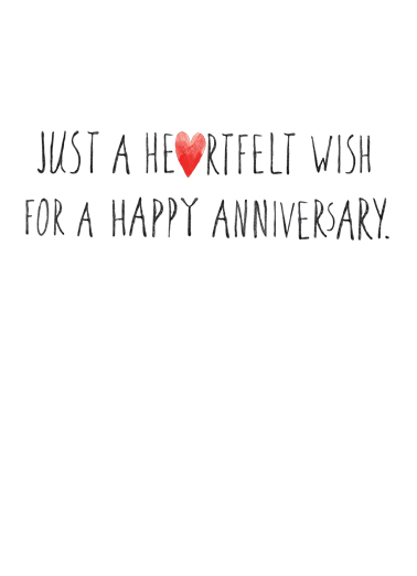 Happy Anniversary Hearts Lettering Card Inside