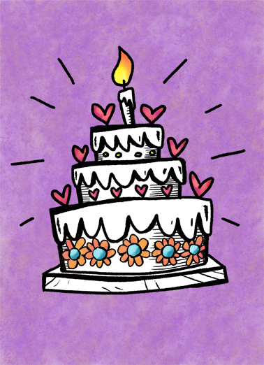 Happy Bday Cake Birthday Card Cover