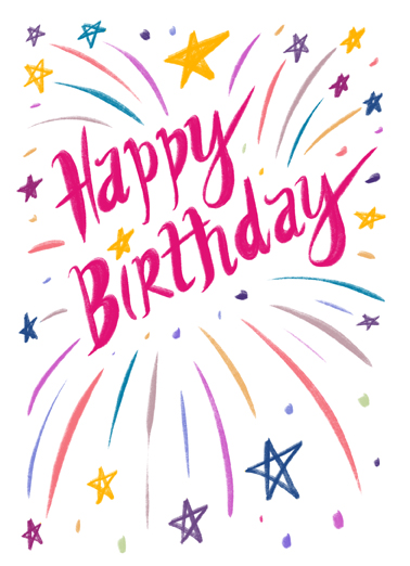 Happy Birthday Burst For Kids Card Cover