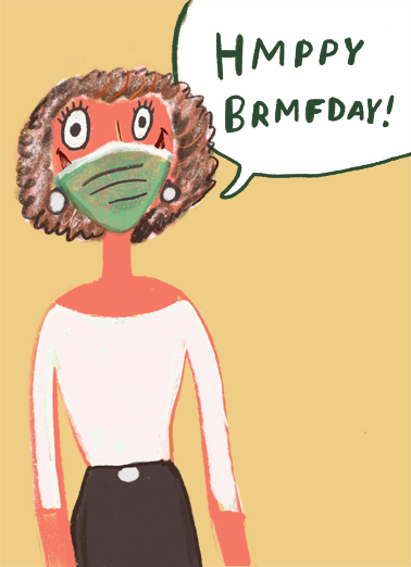 Happy Birthday Mask For Her Ecard Cover