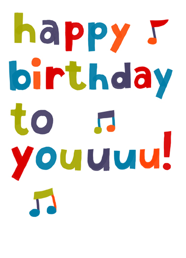 Happy Birthday Multi Color Lettering Ecard Cover