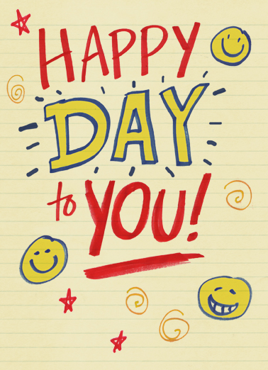 Happy Day to You Thinking of You Card Cover