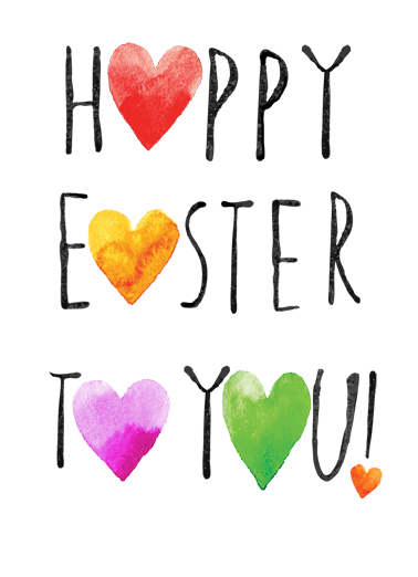 Happy Easter Hearts Heartfelt Ecard Cover