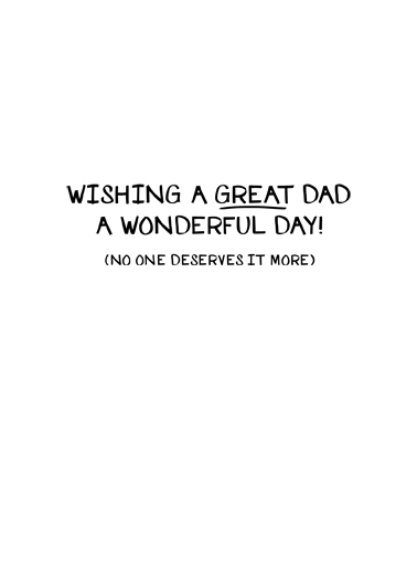 Happy Father's Day Lettering  Ecard Inside