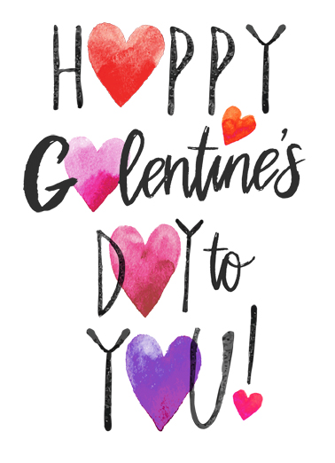 Happy Galentine's Hearts Galentine's Day Ecard Cover