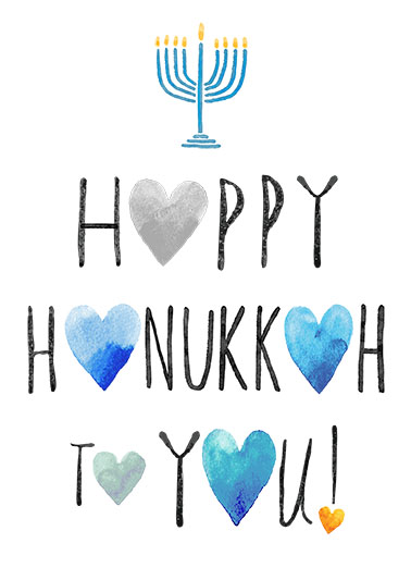 Happy Hanukkah Hearts  Card Cover