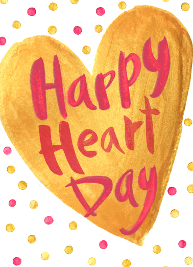 Happy Heart Day Lettering Ecard Cover