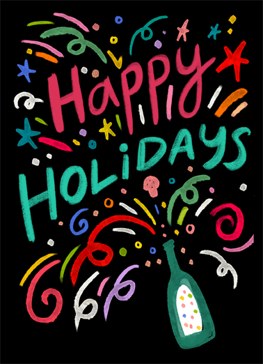 Happy Holidays Burst Christmas Ecard Cover