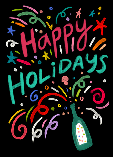 Happy Holidays Burst Happy Holidays Card Cover