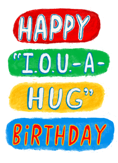 Happy IOU Hug Card Cover