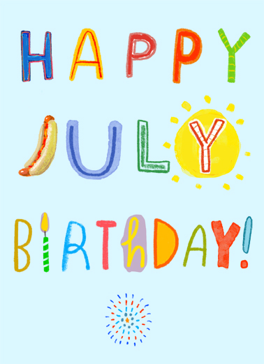 Happy July July Birthday Card Cover