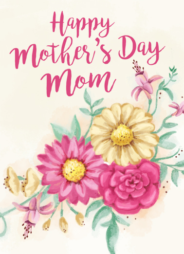 Happy Mothers Day Flowers Illustration Card Cover