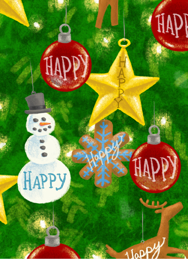 Happy Ornaments Christmas Ecard Cover