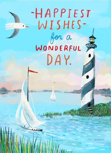 Happy Seascape Birthday Card Cover