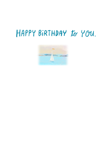 Happy Seascape Summer Birthday Card Inside